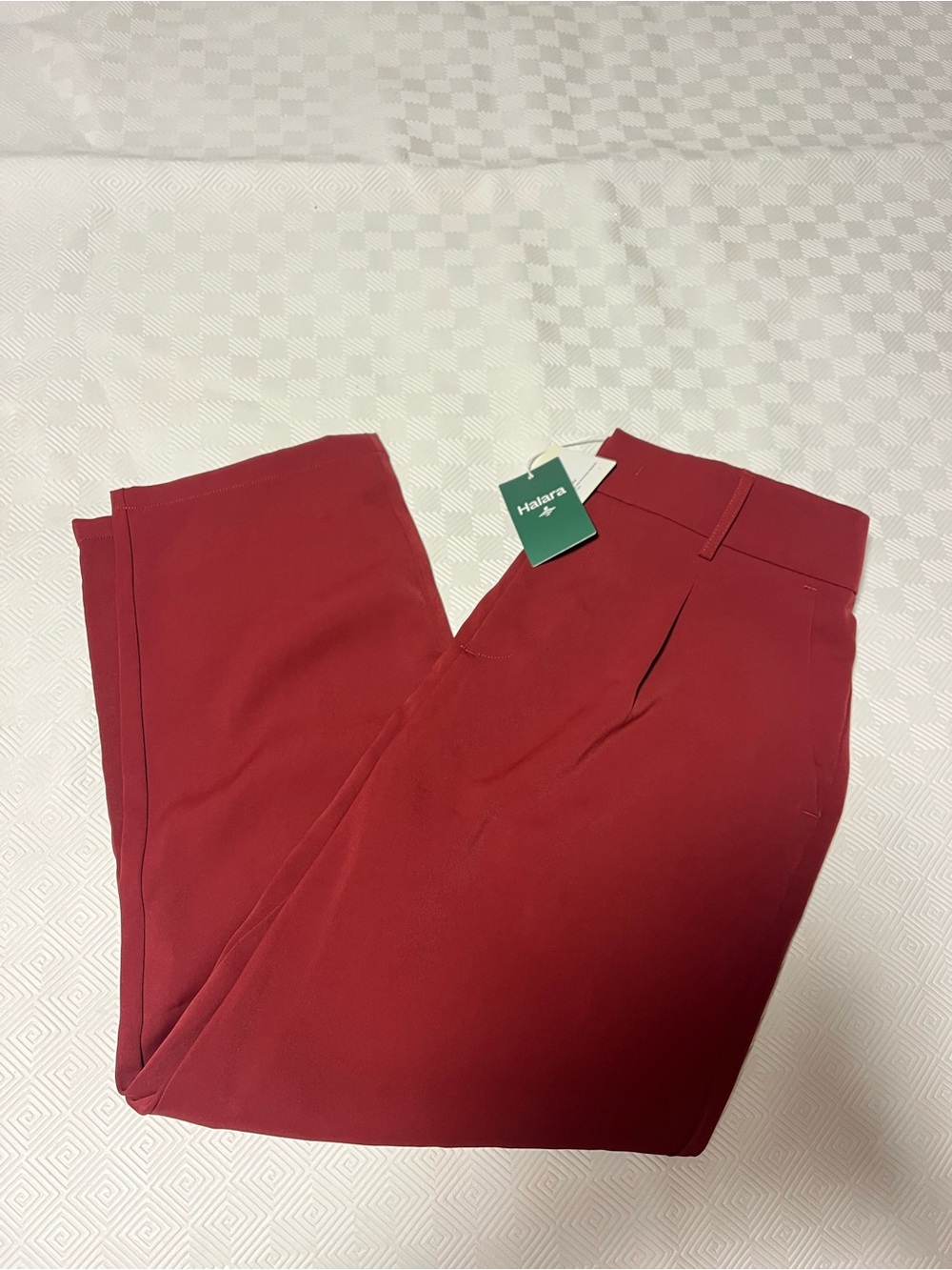 HALARA Burgundy Tailored High-Waist Pants